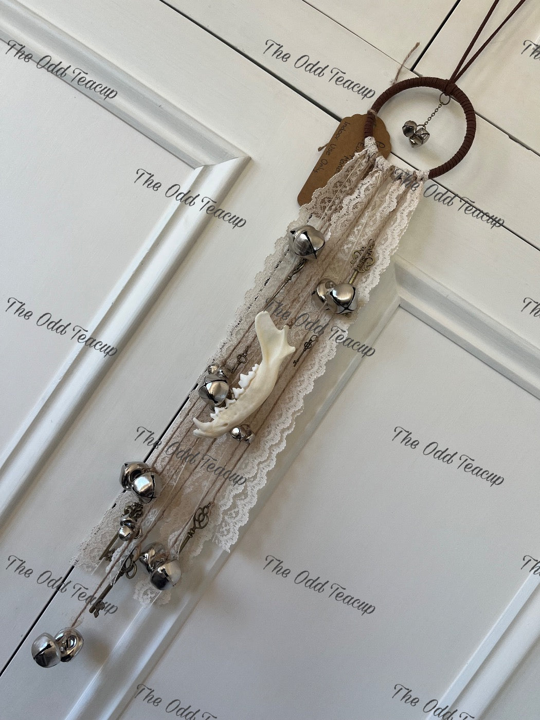Protection Bells with European Red fox Mandible